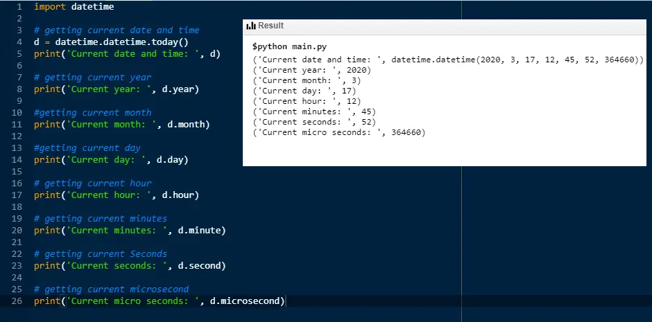 Get Current Date And Time With Examples Pythonpip