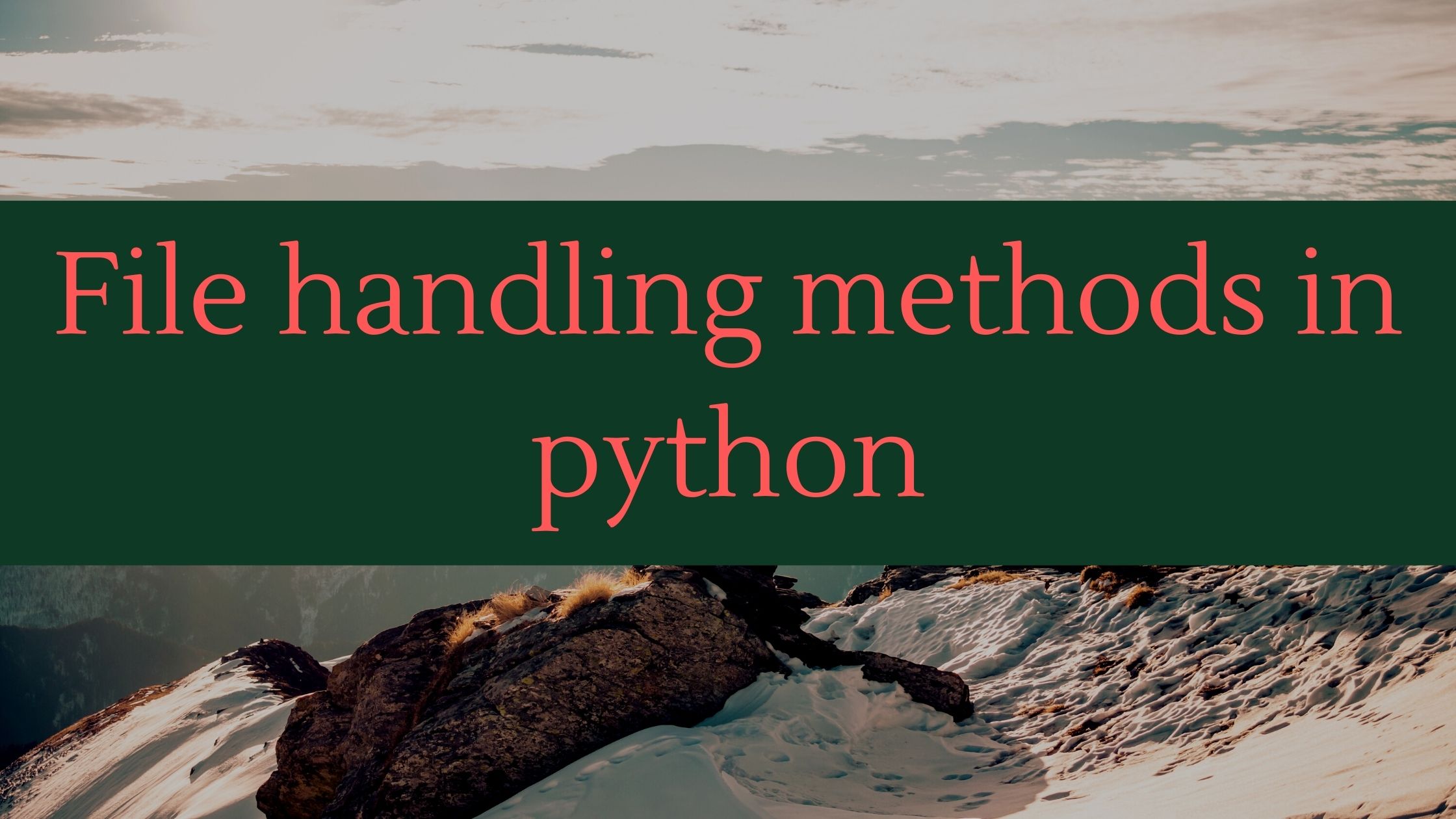 File Handling Methods In Python - Pythonpip.com